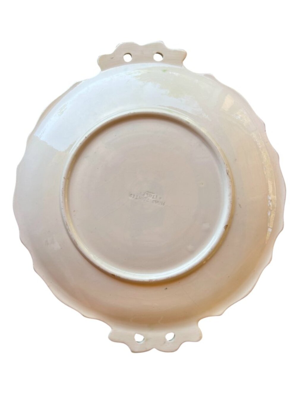 Erphila Rosita Platter Hand-Painted Italy Floral 12.5x12 Ceramic Plate Handles - Picture 4 of 8